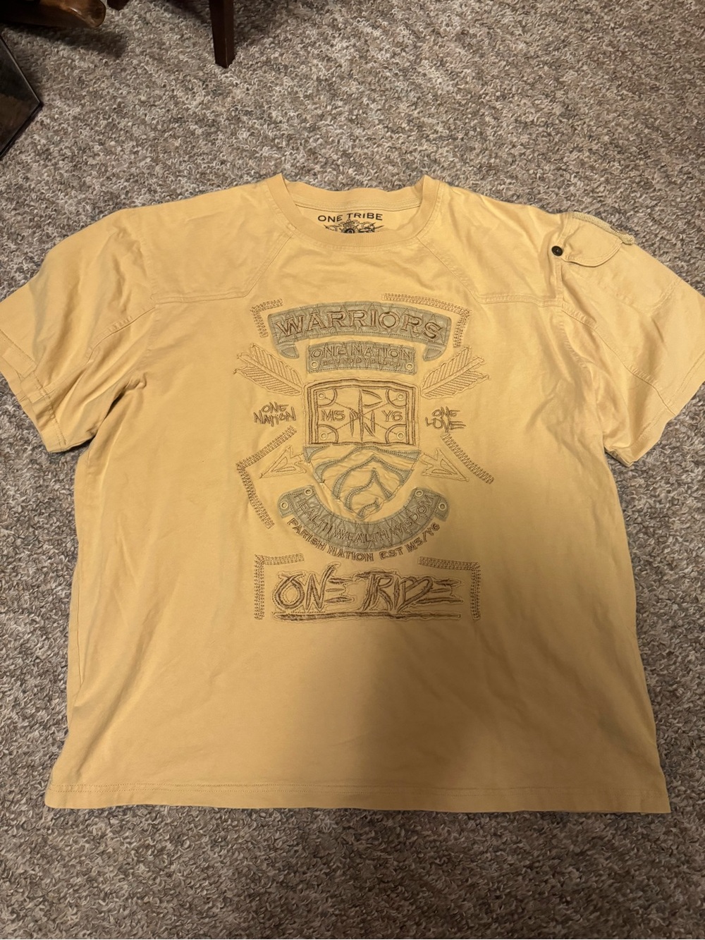 Parish Nation One Tribe Graphic Tee in Mustard Yellow
